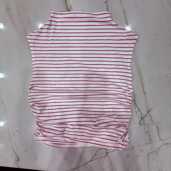 Maeve by Anthrpologie Tops - Anthropologie Striped Sleeveless Mock Neck Top in White and Purple